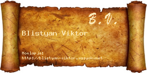 Blistyan Viktor névjegykártya
